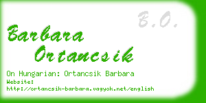 barbara ortancsik business card